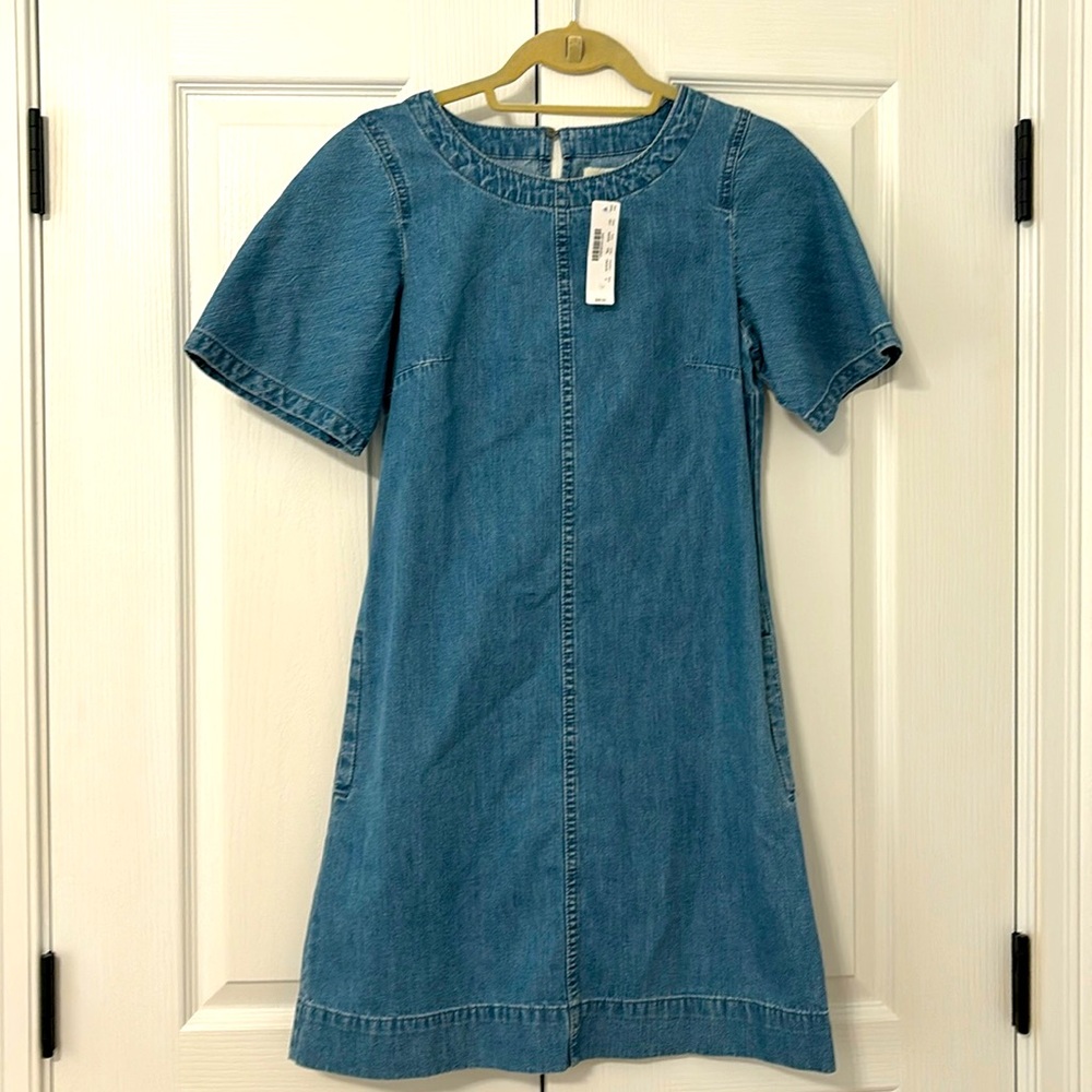 NWT J Crew denim dress. Size 0.